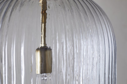 Suspension Lumina en verre recyclé cannelé - Transparent