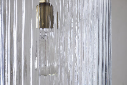 Suspension Lumina en verre recyclé cannelé - Transparent