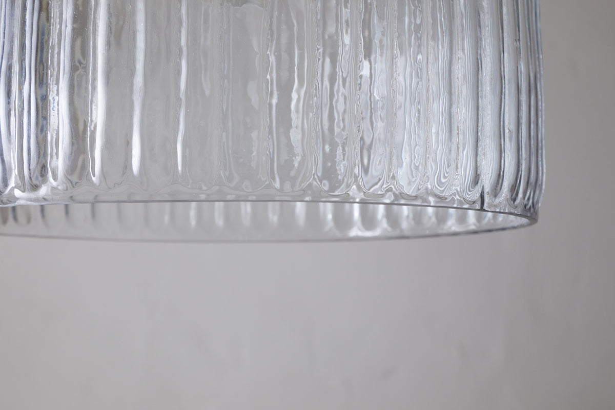 Suspension Lumina en verre recyclé cannelé - Transparent