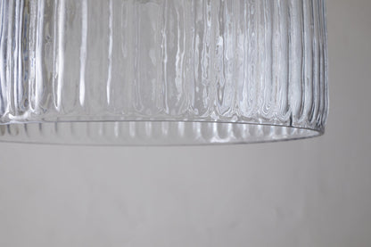 Suspension Lumina en verre recyclé cannelé - Transparent