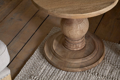 Table d'appoint ronde sculptée Laya - Naturel