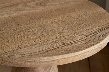 Table d'appoint ronde sculptée Laya - Naturel