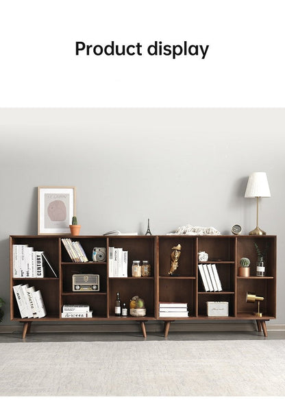 Bibliothèque de rangement en bois massif LUCAS