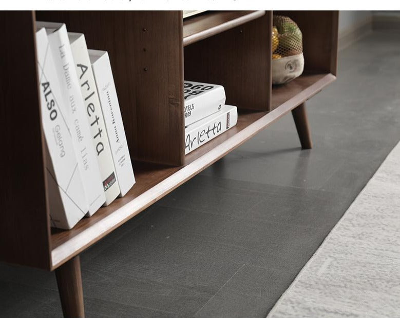 Bibliothèque de rangement en bois massif LUCAS