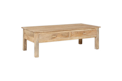 Table basse en bois de manguier rainuré Laali - Naturel