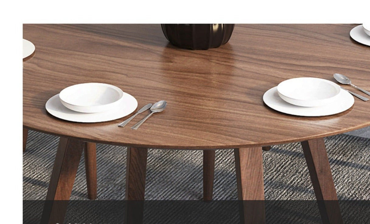 Chaise princesse LEILANI Hiroshima en bois massif, table de salle à manger ronde, option conférence (choix de 7 tailles)