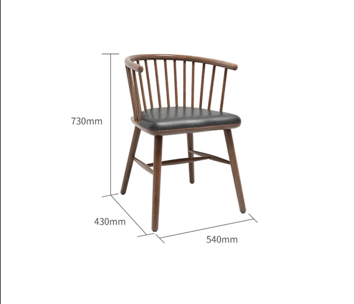 Chaise princesse LEILANI Hiroshima en bois massif, table de salle à manger ronde, option conférence (choix de 7 tailles)