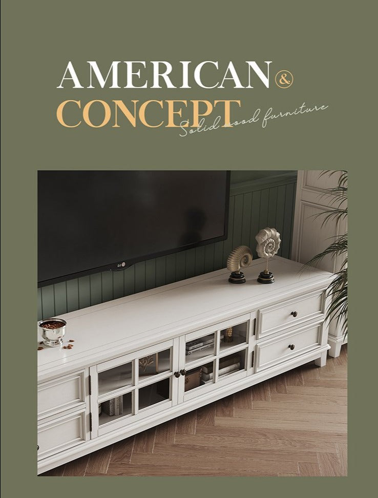 Meuble console TV en bois massif Leonardo Classic Country