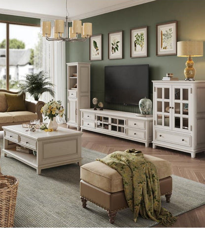 Meuble console TV en bois massif Leonardo Classic Country