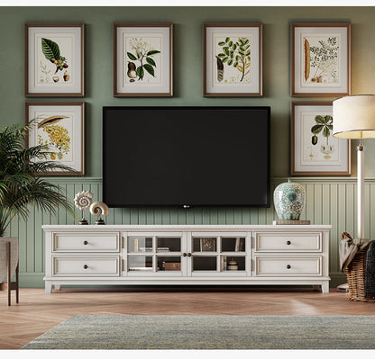 Meuble console TV en bois massif Leonardo Classic Country