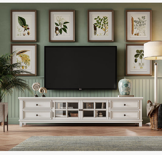 Meuble console TV en bois massif Leonardo Classic Country
