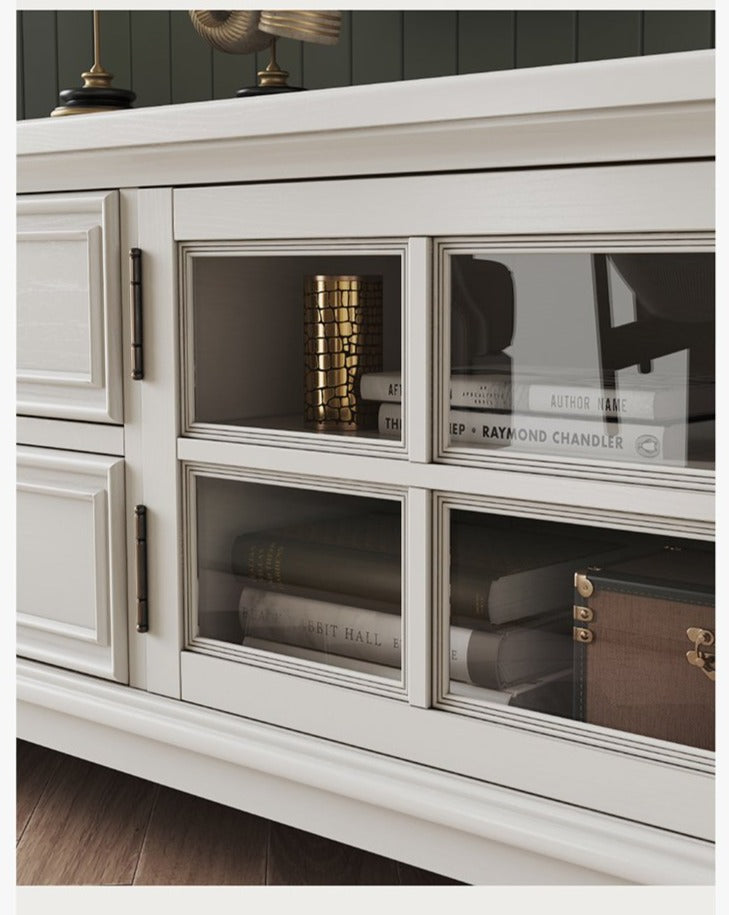 Meuble console TV en bois massif Leonardo Classic Country