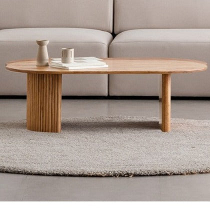 Lilah NEW YORK HILTON Table basse scandinave nordique en bois massif moderne