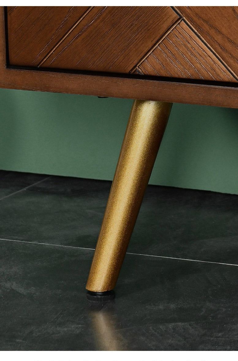 Meuble TV LILAH à chevrons en bois massif de frêne américain 