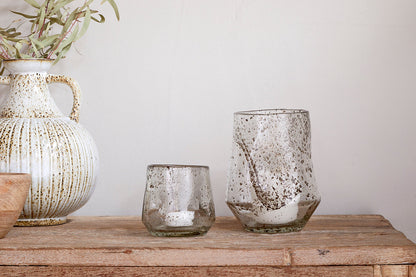 Photophore en verre recyclé Linora - Transparent