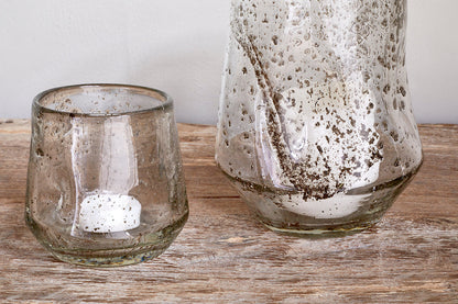 Photophore en verre recyclé Linora - Transparent