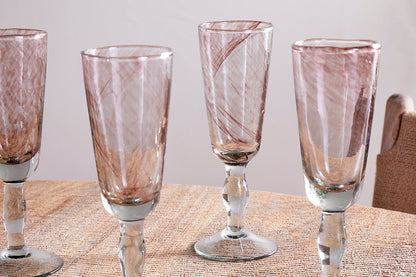 Verre à champagne Llanera - Prune - (Lot de 4)