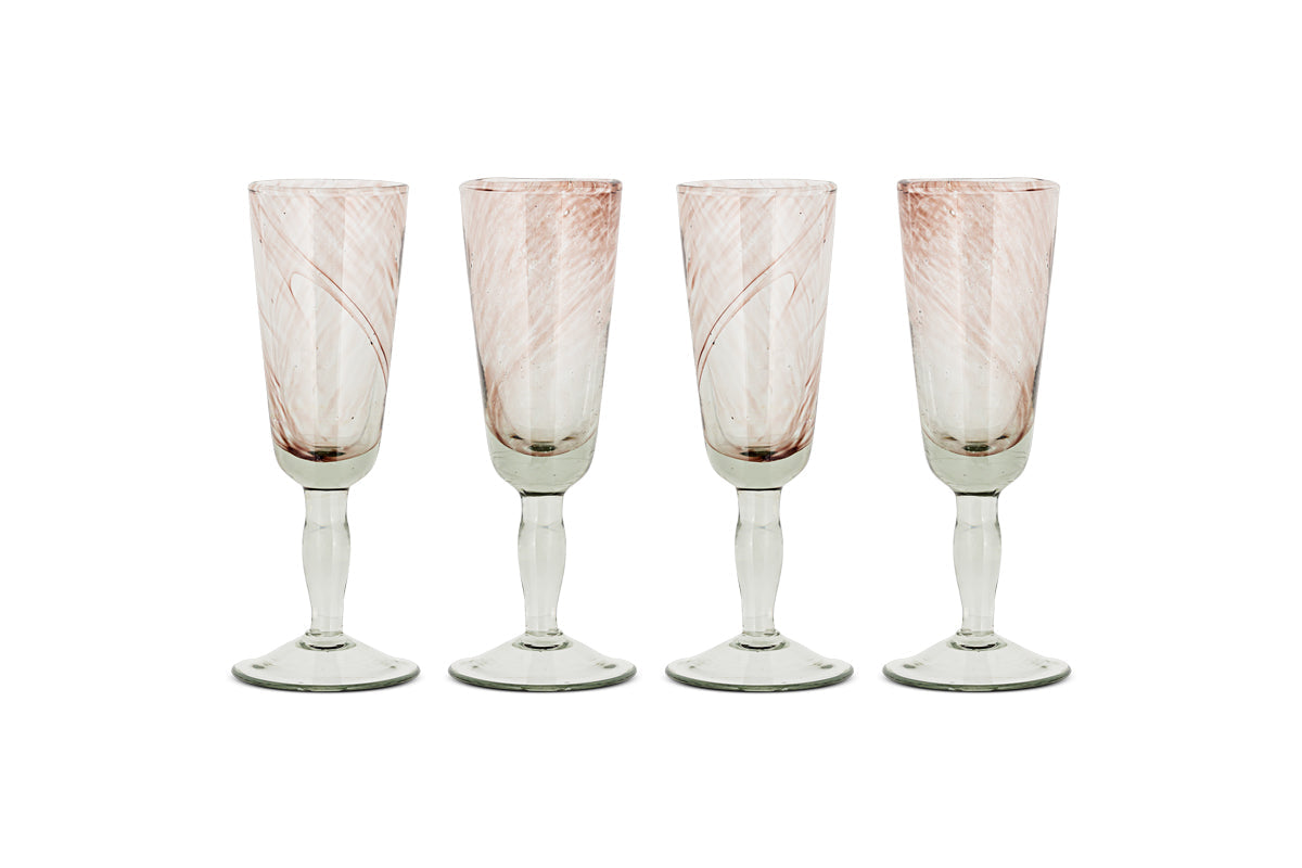 Verre à champagne Llanera - Prune - (Lot de 4)