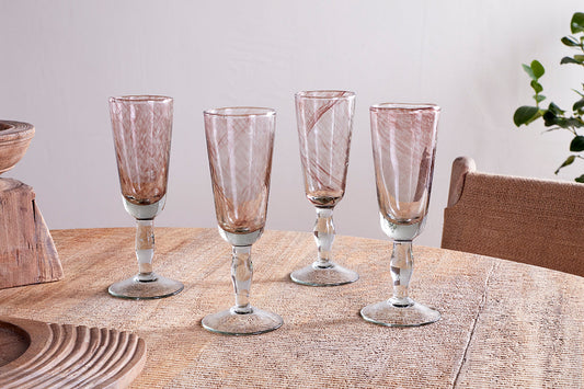 Verre à champagne Llanera - Prune - (Lot de 4)