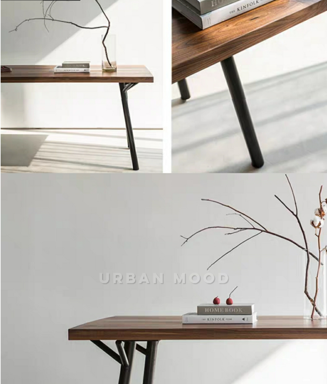 Table d'étude industrielle moderne en bois massif HAZEL