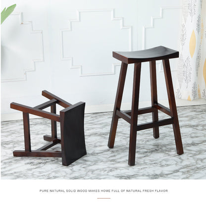 Tabouret de bar haut Luca en bois massif, chaise haute de café BR 067 WD