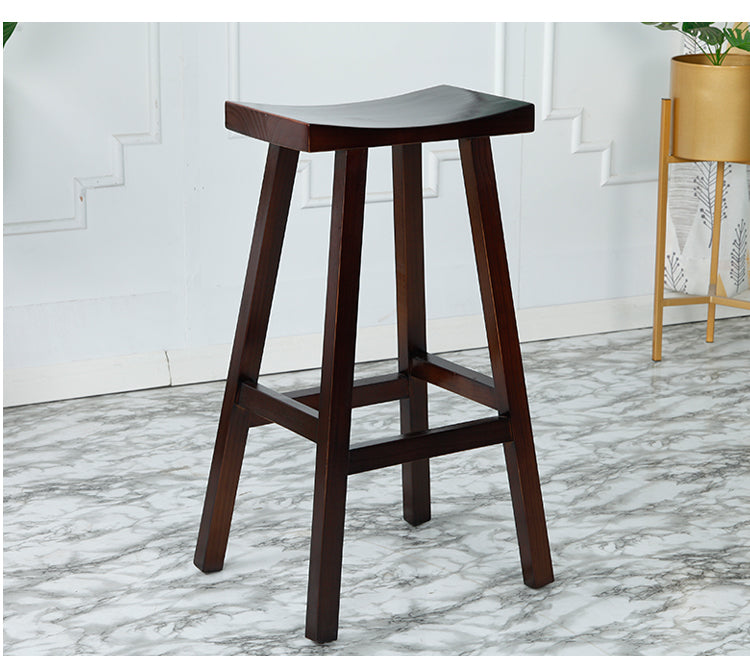 Tabouret de bar haut Luca en bois massif, chaise haute de café BR 067 WD