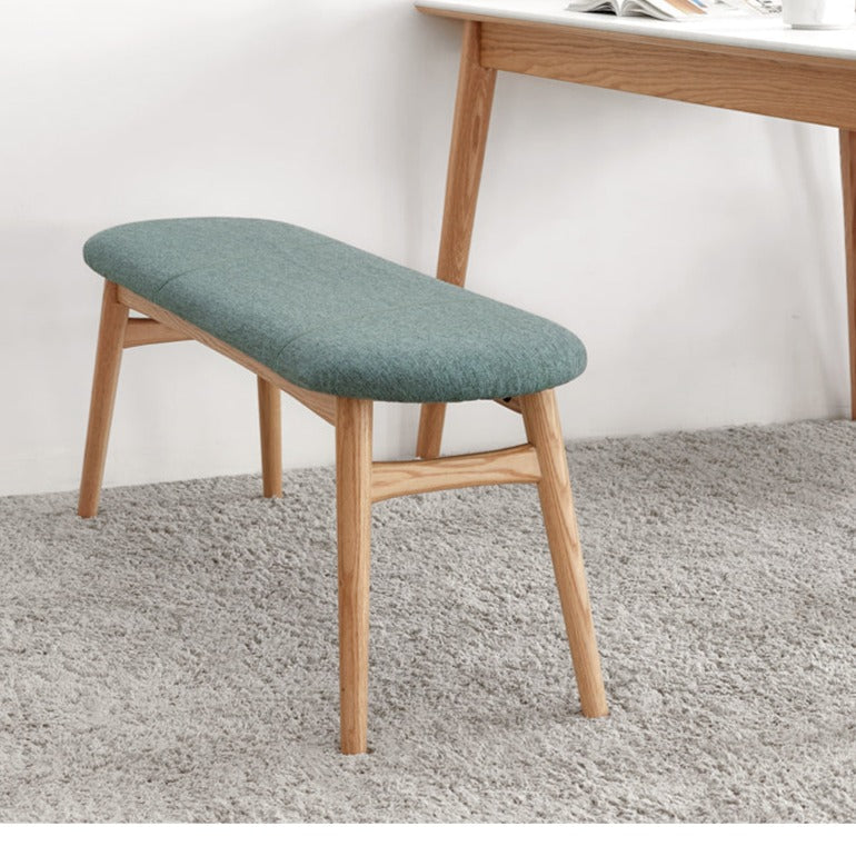 Banc en bois massif LYRIC BELAIR en chêne nordique avec coussin lavable en tissu 