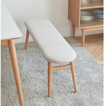 Banc en bois massif LYRIC BELAIR en chêne nordique avec coussin lavable en tissu 