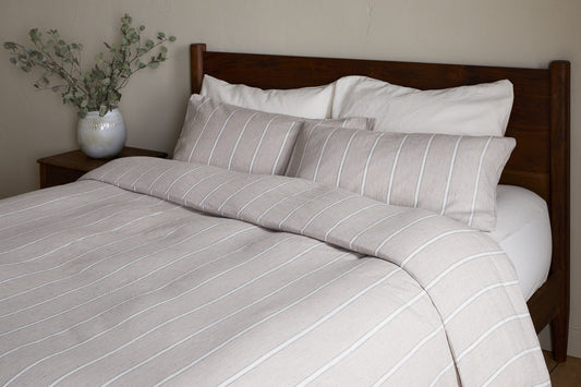 Housse de couette Mora en chanvre et coton - Gris pierre