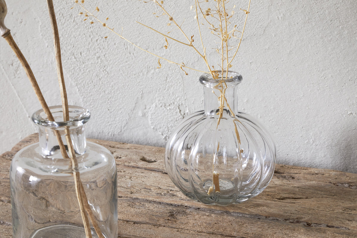 Vases à bourgeons en verre recyclé Mayumi - Transparent (lot de 3)