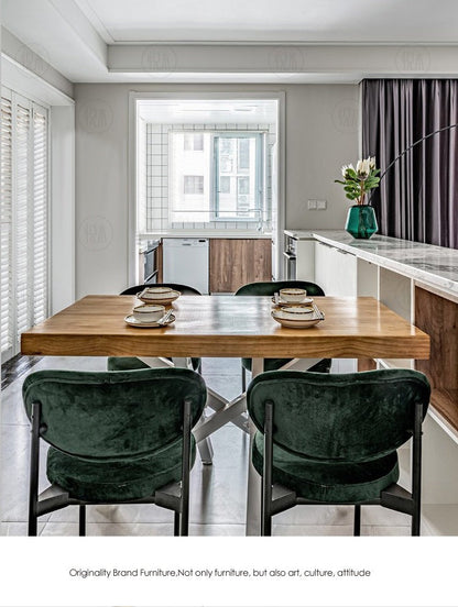 Table à manger en bois massif Maeve japonaise scandinave