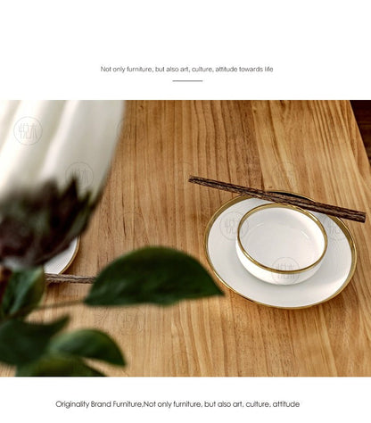 Table à manger en bois massif Maeve japonaise scandinave