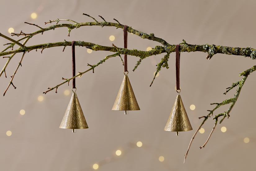 Boules de Noël en métal Manya - Laiton - (Lot de 3)