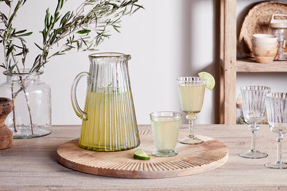 Pichet en verre côtelé Minati - Transparent