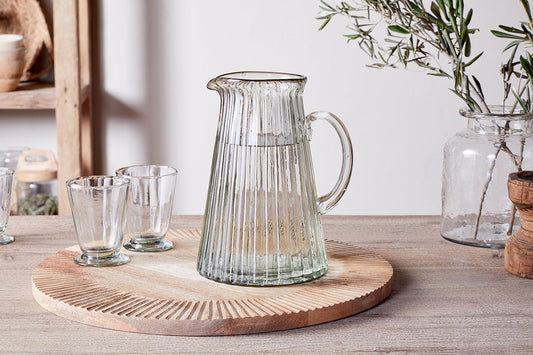 Pichet en verre côtelé Minati - Transparent