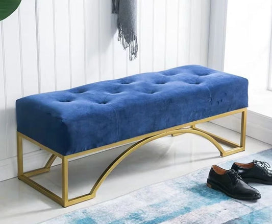 Banc ottoman victorien en velours HUGO