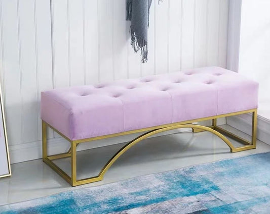 Banc ottoman victorien en velours HUGO