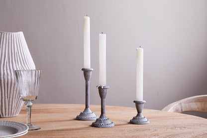 Bougeoirs Moremi - Zinc vieilli - (Lot de 3)
