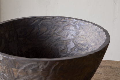 Bol de service en bois Nyati - Marron foncé - Grand