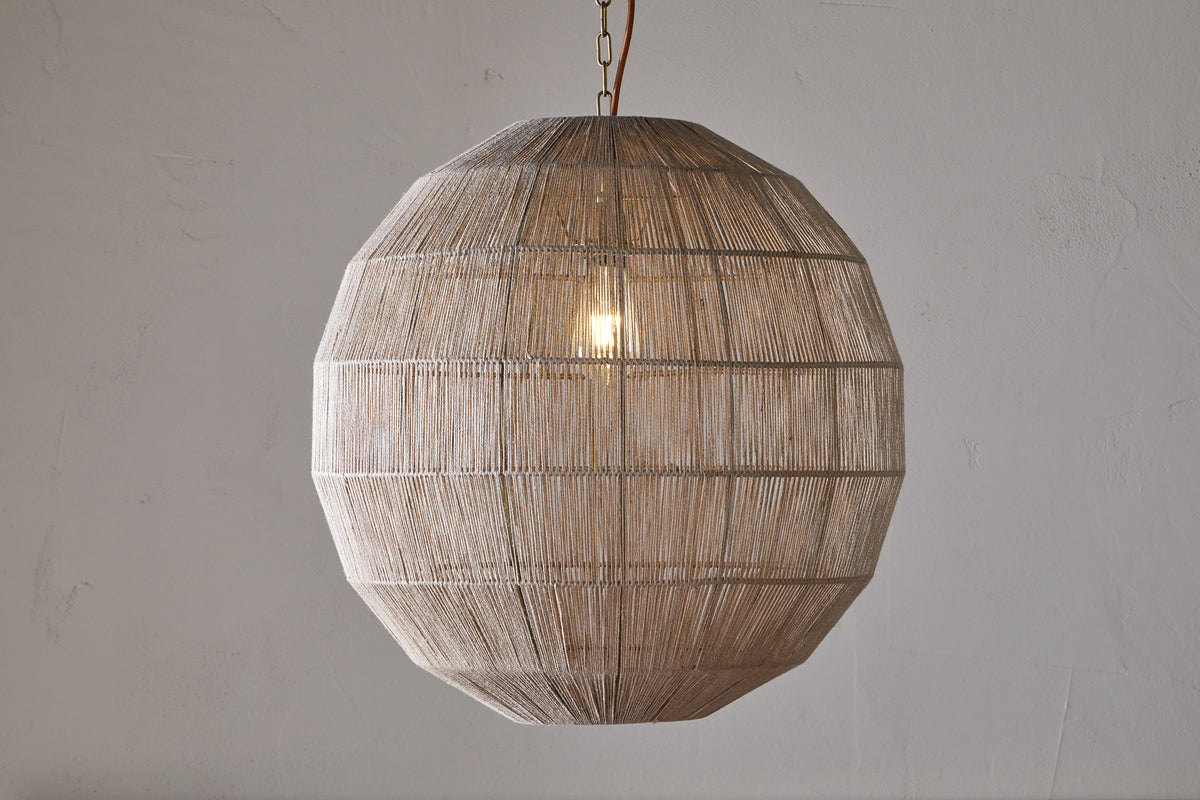 Pendentif sphérique en jute tissé Nilaveli - Naturel
