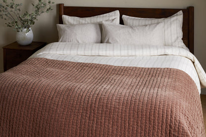 Couette Nidra en velours et lin - Rouille