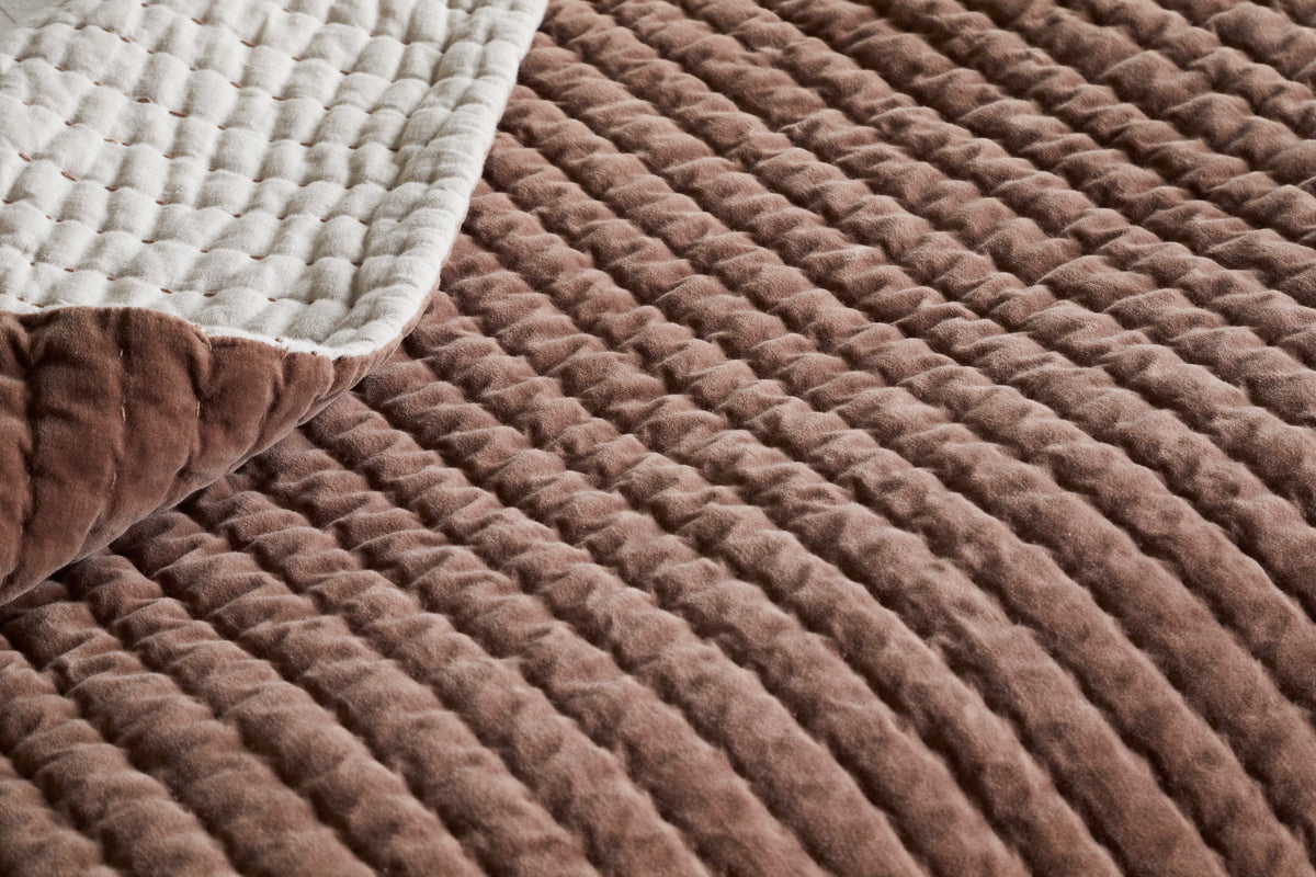 Couette Nidra en velours et lin - Rouille