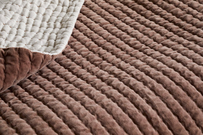 Couette Nidra en velours et lin - Rouille