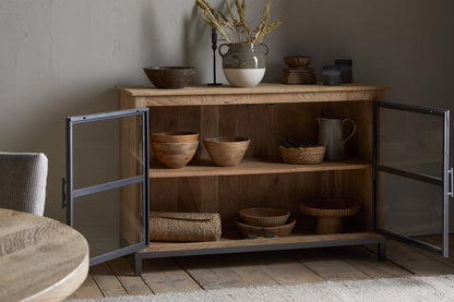 Buffet Nirvi en bois de manguier et fer - Noir