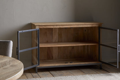 Buffet Nirvi en bois de manguier et fer - Noir