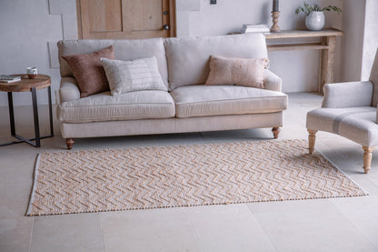 Tapis en jute à chevrons Nabami - Naturel