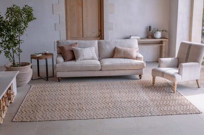 Tapis en jute à chevrons Nabami - Naturel
