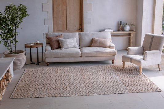 Tapis en jute à chevrons Nabami - Naturel