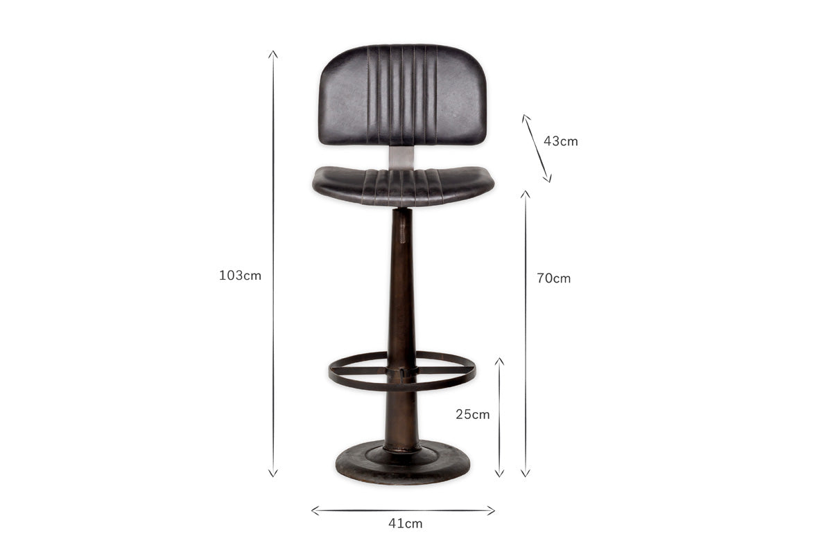 Chaise de bar Narwana - Noir vieilli
