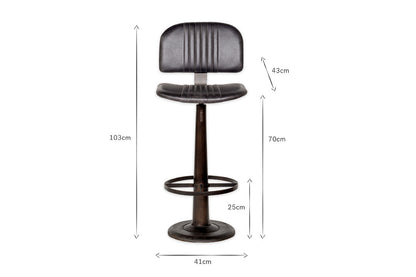 Chaise de bar Narwana - Noir vieilli